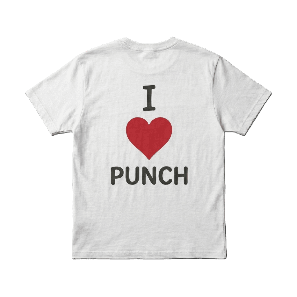 I Love Punch The Monkey T-Shirt | Graphic Monkey Illustration — back