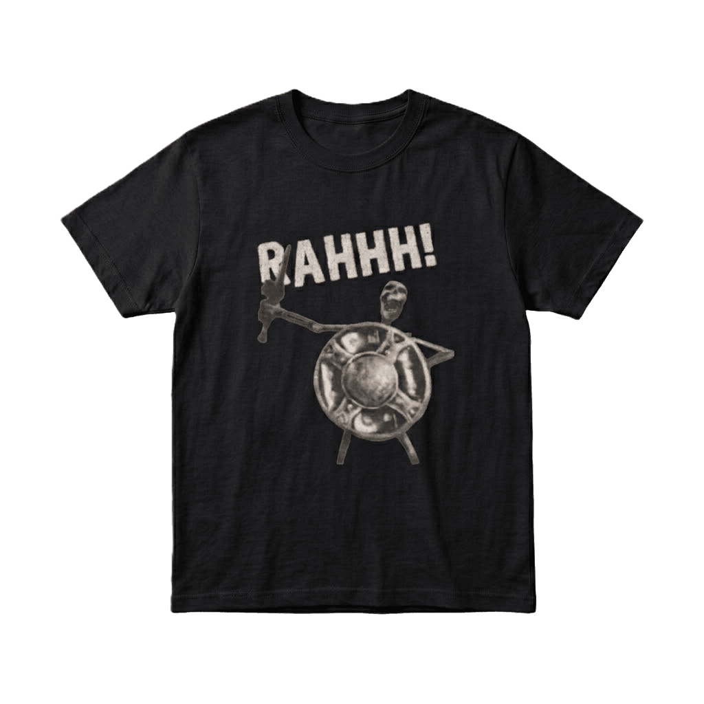 Skeleton Warrior shield and sword Tee