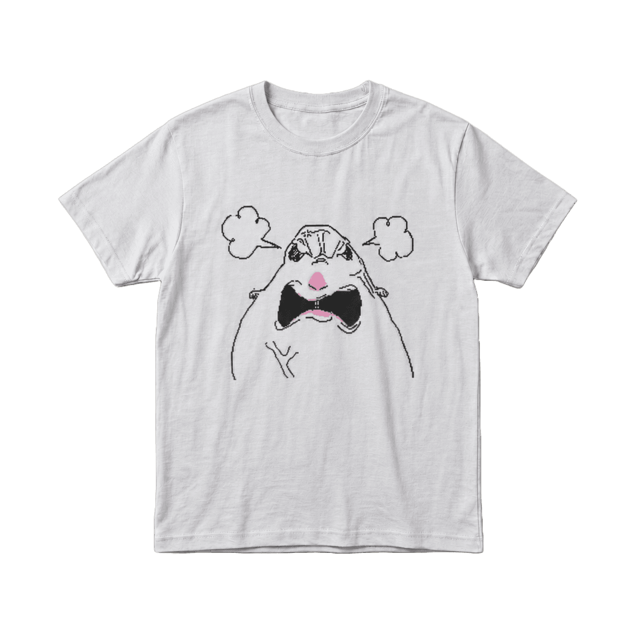 Angry Hampter Pixel Line Art Graphic Tee